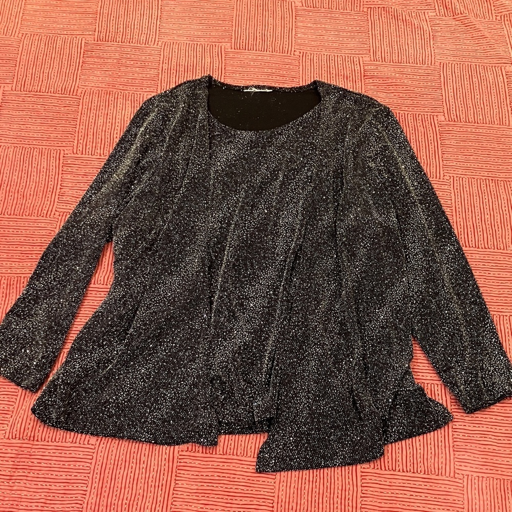 Plus size stretchy & sparkly Black  Women's Blouse / sweater